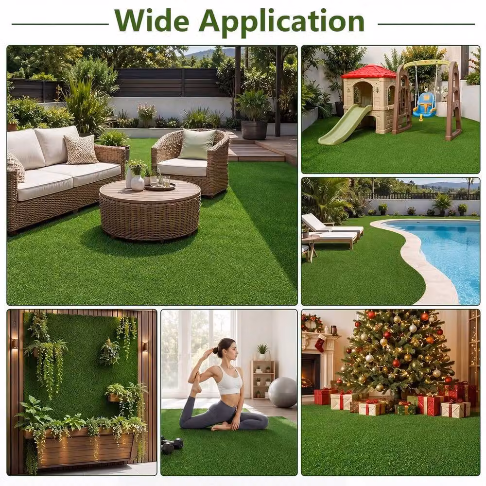 Kelvenix Green UV-Resistant Artificial Turf Rug made of Polypropylene – 4