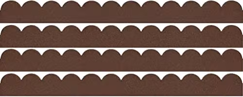 Garden Gear Flexi Curve Scallop Flexible Garden Edging, Stone Effect Recycled Rubber Small Brick Style, Earth