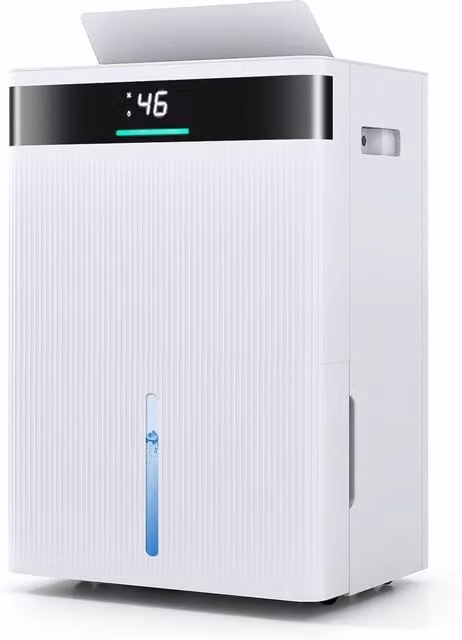 Gymax Dehumidifier for Home and Basement in White with 3 Modes, 24H Timer and Auto Swing