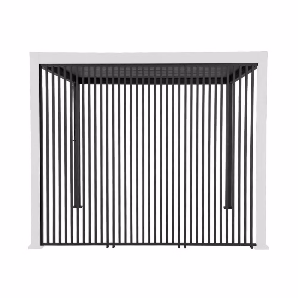 sweeek Set of 3 Dark Grey Aluminium Vertical Louvres for Triomphe Bioclimatic Pergola, 100 cm – 2