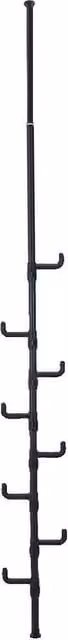 FORGEVIO Black Adjustable No-Drill Tension Clothes Rail with 8 Hooks, Width: 60 cm – 1