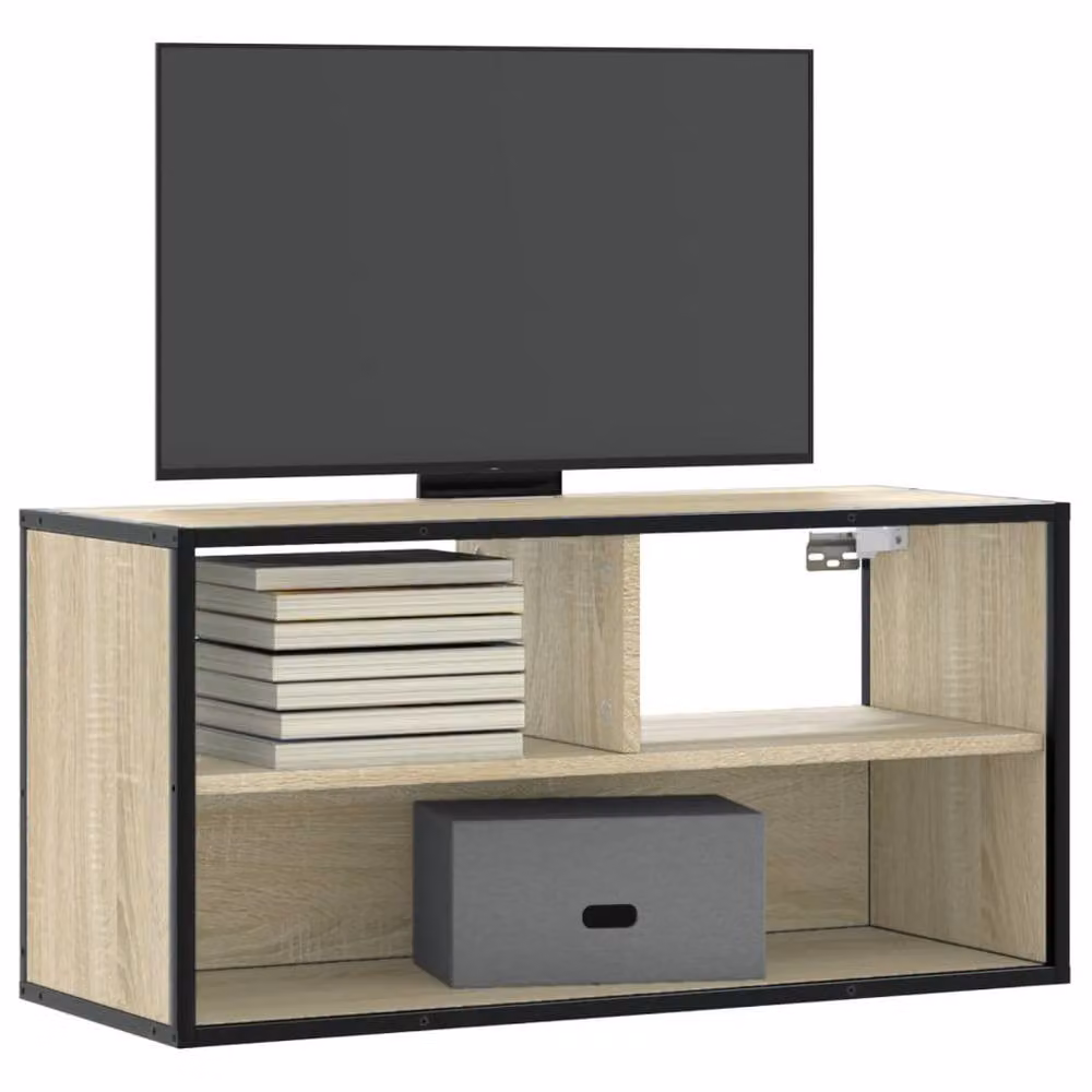 Berkfield Home Sonoma Oak TV Cabinet in Beige, W/D/H: 80 x 31 x 39.5 cm – 2