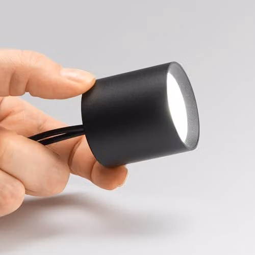 Ideal Lux Nitro LED Dimmable Surface Mounted Cylinder Downlight, Black, 2700K Warm White – 2
