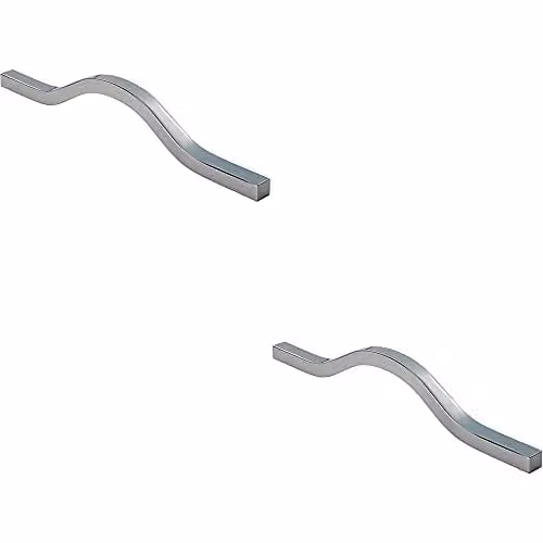 Loops 2 Pack Curved Square Bar Pull Handles in Chrome, 240 mm Length with 160 mm Fixing Centres