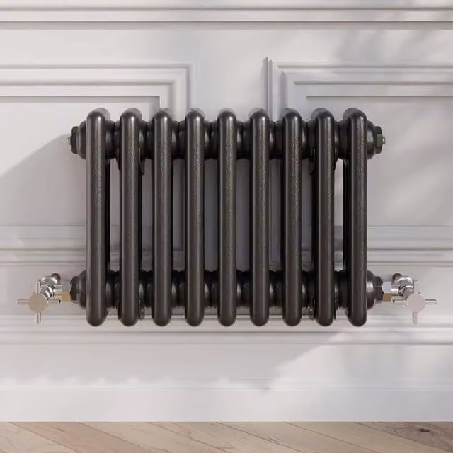 Temprazo Anthracite Black Steel Wall Mounted Radiator H: 42.5 cm, W: 30.0 cm, D: 10.0 cm