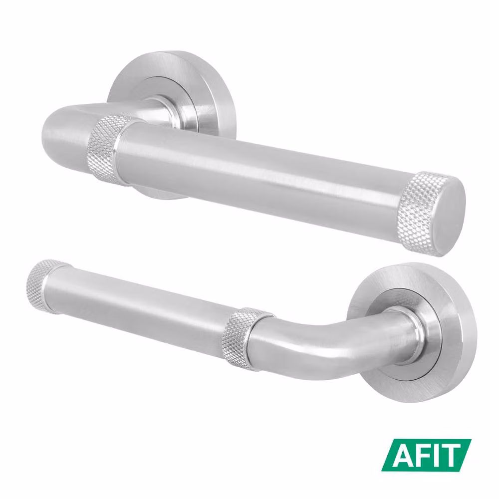 AFIT Satin Nickel Fire Door Handle, Silver Brushed Aluminium Internal Lever On Rose, 150 x 150 mm – 2