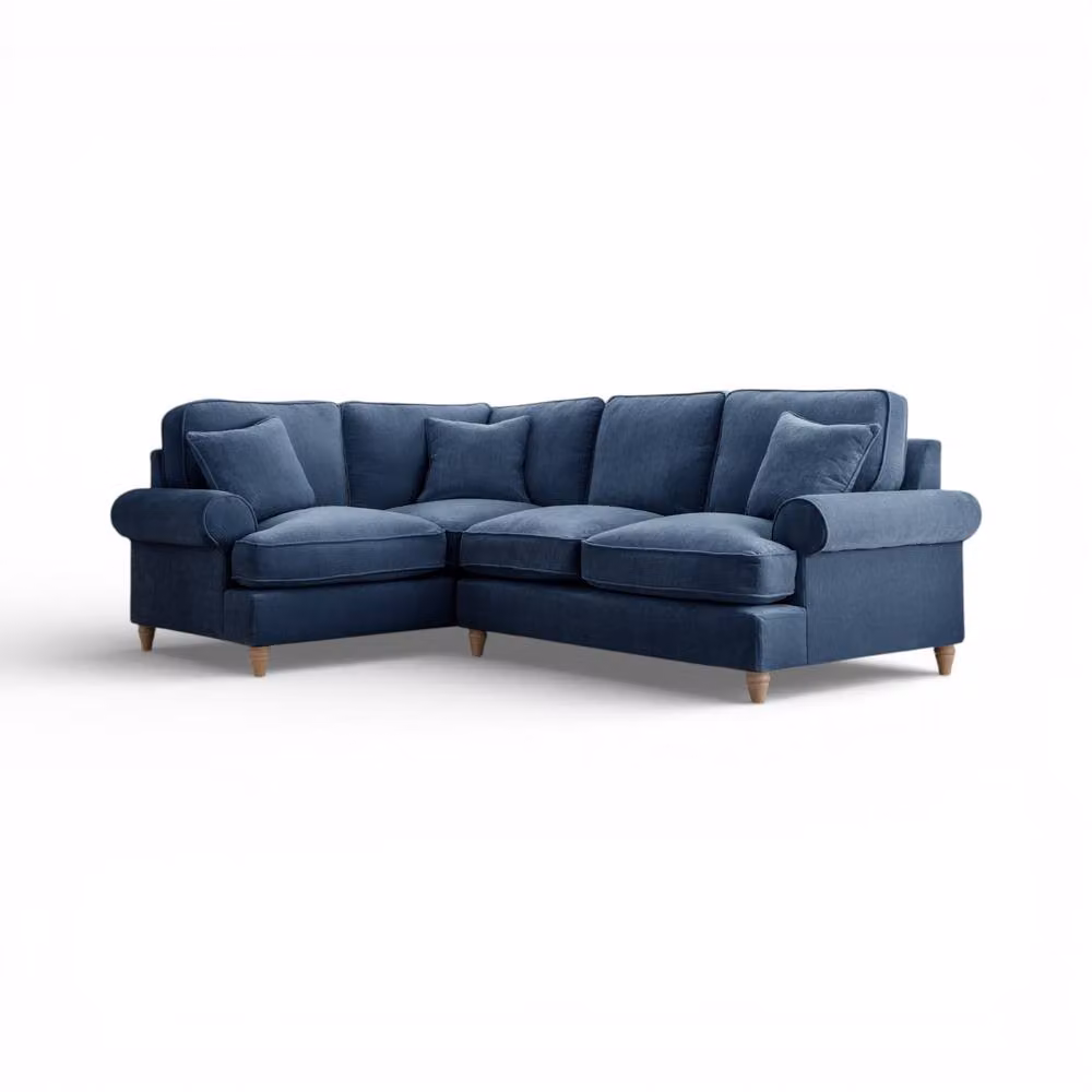 The Great Sofa Company Ezra Left Hand Velvet Corner Sofa in Navy Blue – 2