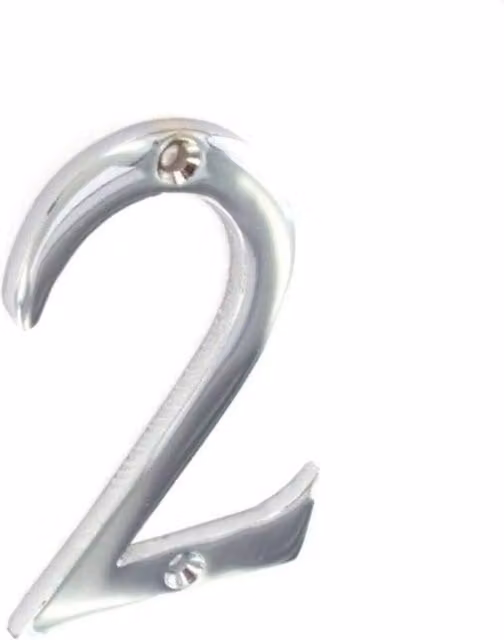 Securit 2 Chrome Door Number in Silver