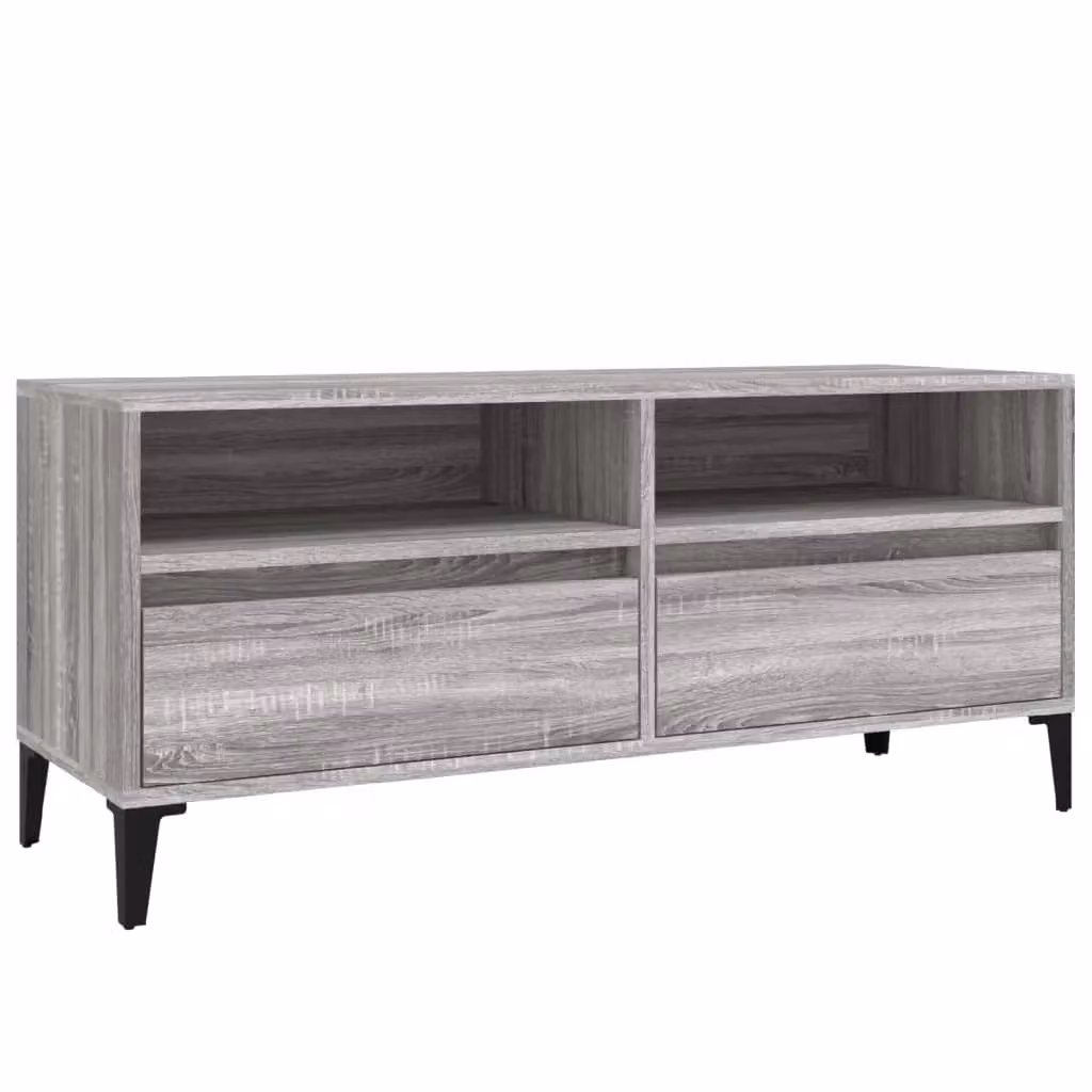 Berkfield Home TV Cabinet in Grey Sonoma, W/D/H: 100 x 34.5 x 44.5 cm – 2