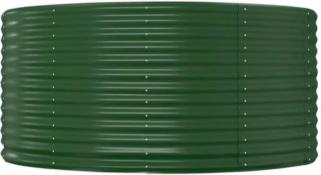 Berkfield Home Garden Green Powder-coated Steel Raised Bed W/D/H: 140 x 140 x 68 cm – 1