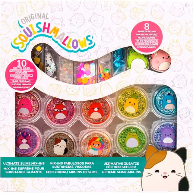 Squishmallows Ultimate Slime Mix Ins Blue and Multicolour Sensory Characters