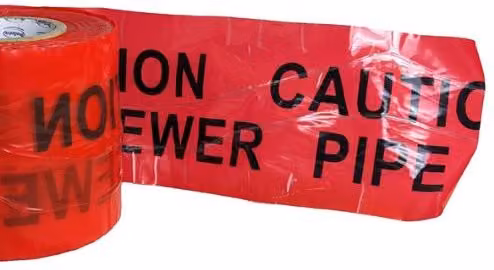 ProSolve Red Detectable Underground Warning Tape for Sewer Pipes, W: 15 cm, L: 100 m