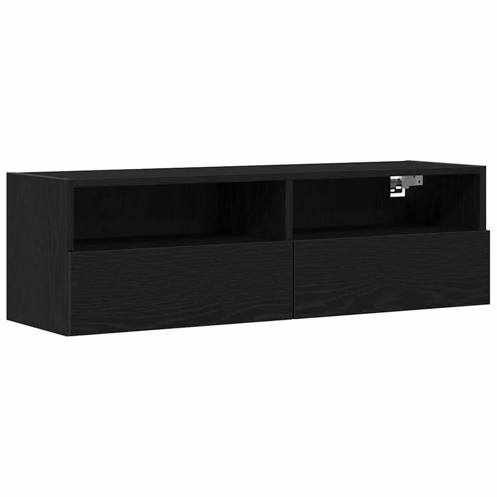 Berkfield Home Black Oak TV Wall Cabinet W/D/H: 100 x 30 x 30 cm – 3