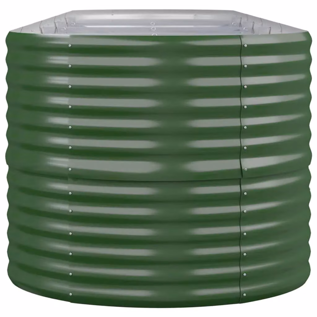 Berkfield Home Garden Powder-coated Steel Raised Bed, Green, W: 440 cm, D: 80 cm, H: 68 cm – 3