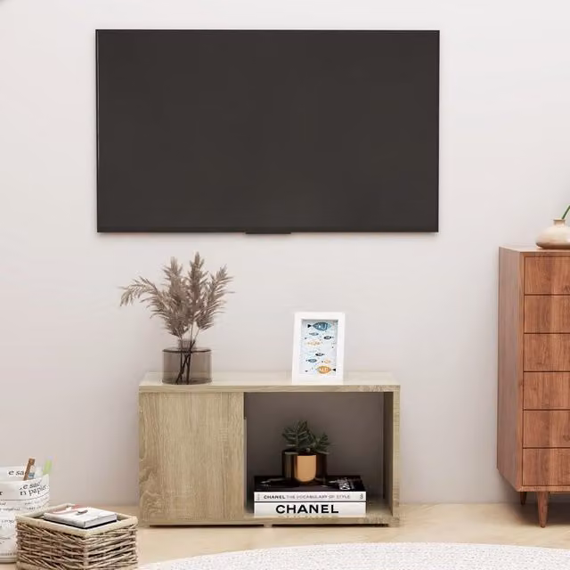 Berkfield Home Sonoma Oak TV Cabinet in Brown, W/D/H: 60 x 24 x 32 cm