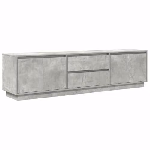 vidaXL Modern TV Cabinet with LED Lights in Concrete Grey, W/D/H: 193.5 x 41 x 50 cm – 1