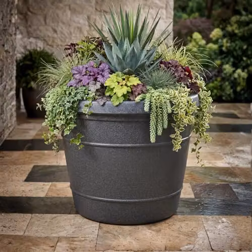 Trifibre Extra Large Rotomoulded Planter in Grey, Diameter: 104 cm, Height: 90 cm