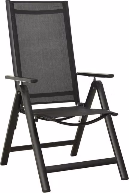 Berkfield Home Set of 2 Black Folding Garden Chairs in Textilene and Aluminium – 1