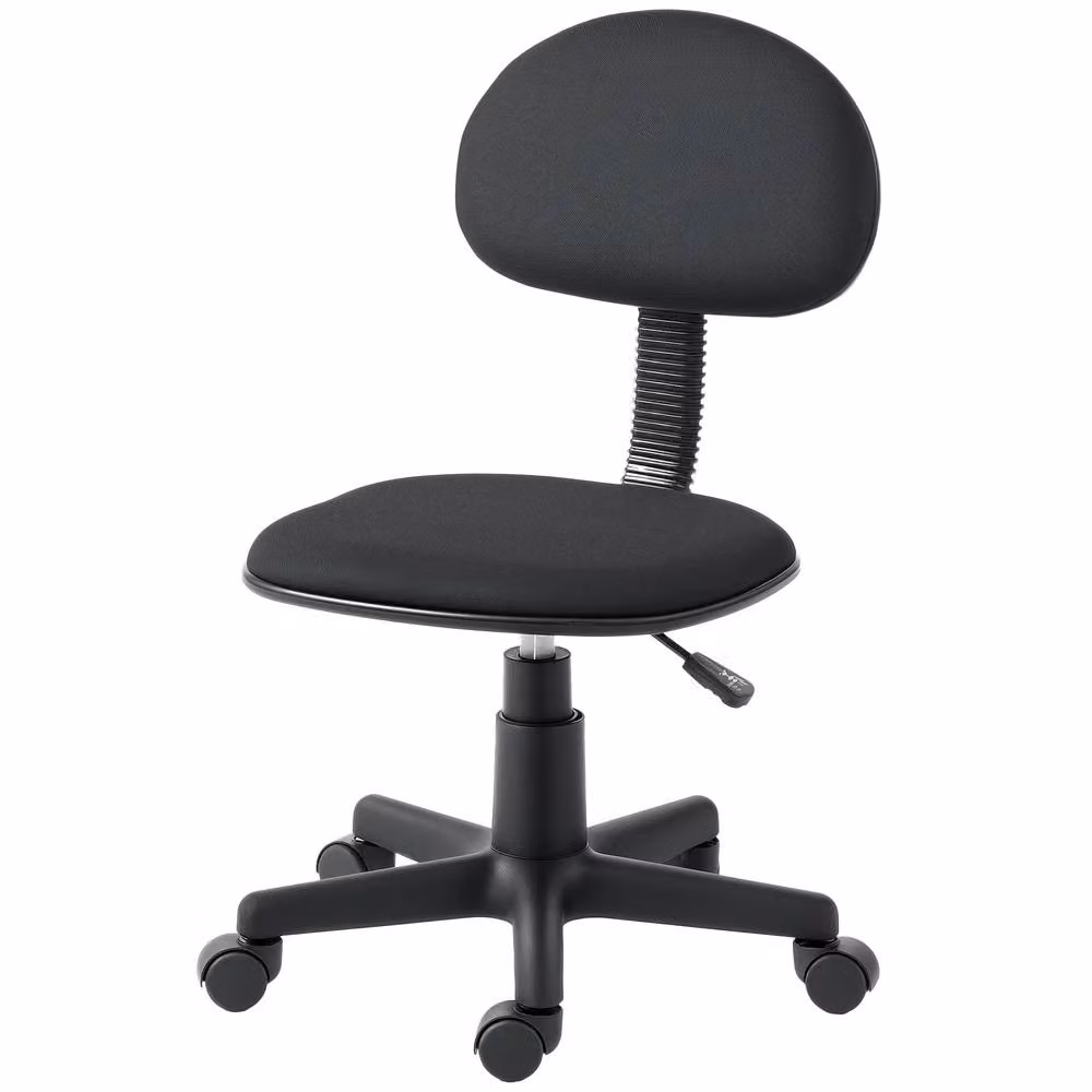 Rolipo Small Armless Black Fabric Task Chair for Home Office – 2