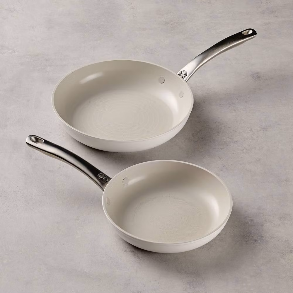 Circulon Halo 2 Piece Ceramic Non Stick Frying Pan Set in White – 2