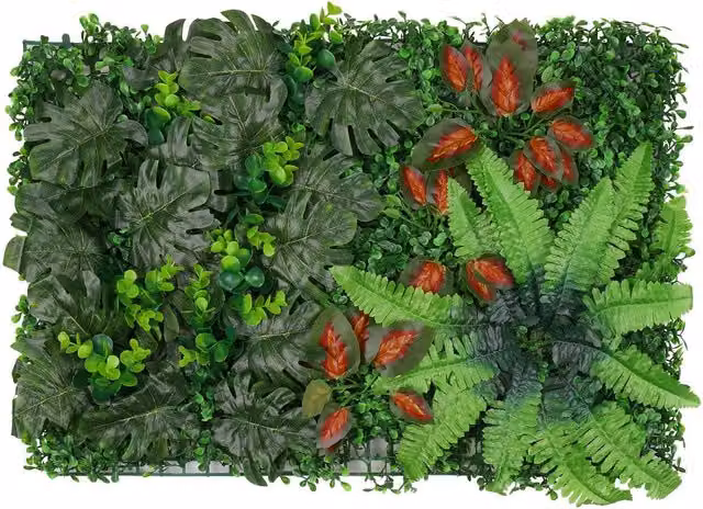 Trimming Shop Green Artificial Floral Wall Panels with Mixed Flowers and Leaves