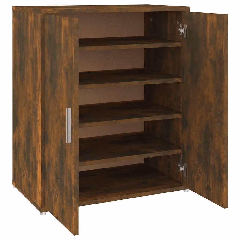 Berkfield Home Smoked Oak Shoe Cabinet in Brown, W/D/H: 60 x 35 x 70 cm – 2