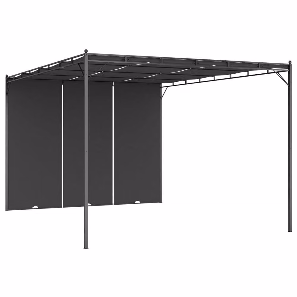 Berkfield Home Durable Garden Gazebo with Side Curtain, Anthracite and Black, W/D/H: 400 x 300 x 225 cm – 2