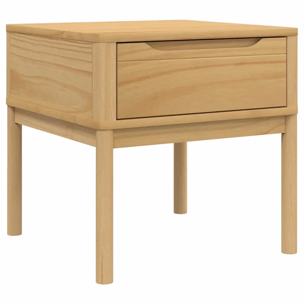 Berkfield Home Floro Lamp Table in Wax Brown Solid Pine, W/D/H: 55 x 55 x 54 cm – 2
