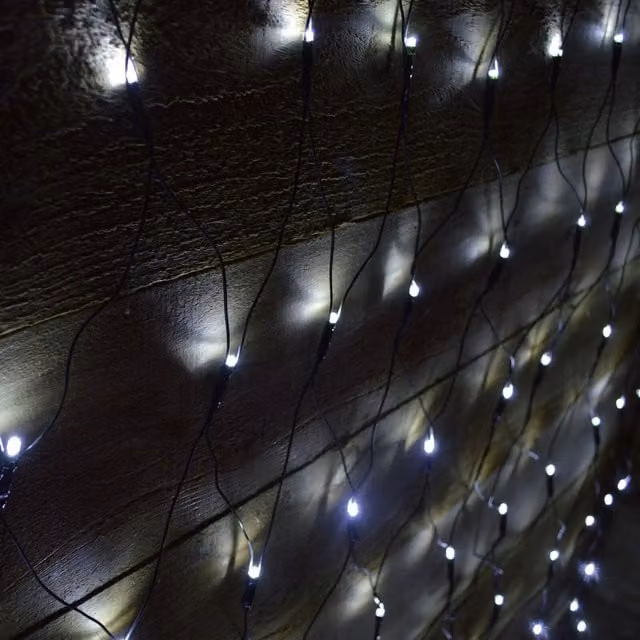 Premier Decorations 180 LED Multifunction Christmas Net Light with Timer in Cool White, W 1.7 m x H 1.2 m