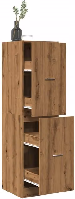Berkfield Home Apothecary Cabinet in Artisan Oak Brown, W: 40 cm, D: 41 cm, H: 144.5 cm