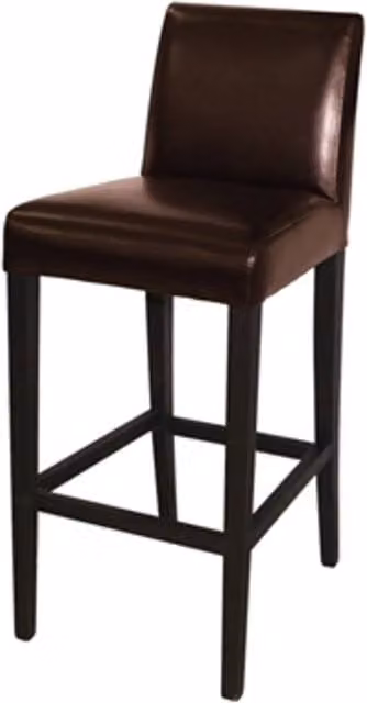 netfurniture Tania Bar Stool with Brown Synthetic Leather and Birch Wood Frame, H 103.0 x W 44.0 x D 54.0 cm