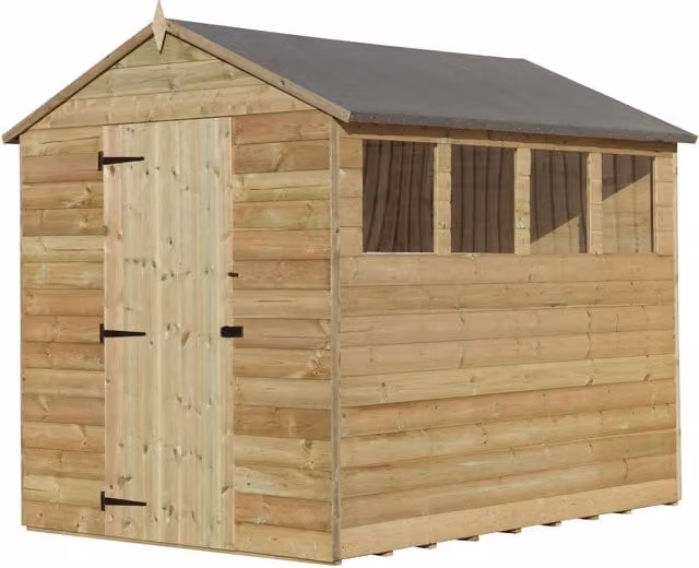 Empire Sheds Empire 9200 5x7 Apex Gable Shed with Single Door and 3 Windows, Green