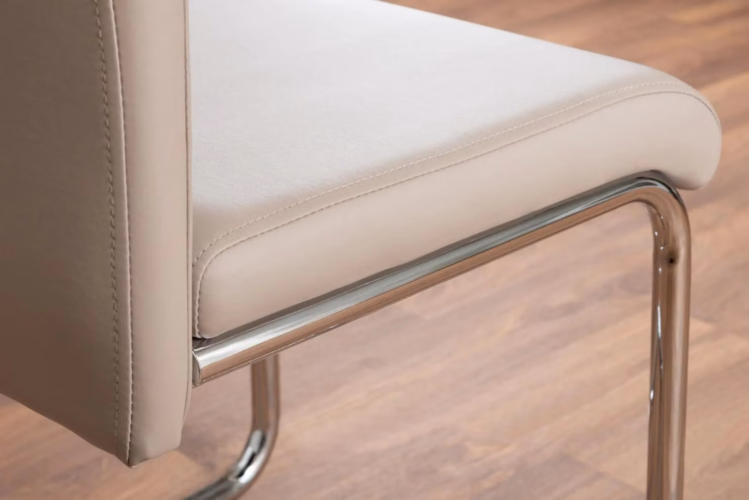 FurnitureboxUK Imperia Grey Modern High Gloss Rectangular Glass Dining Table and 6 Beige Lorenzo Dining Chairs Set – 3