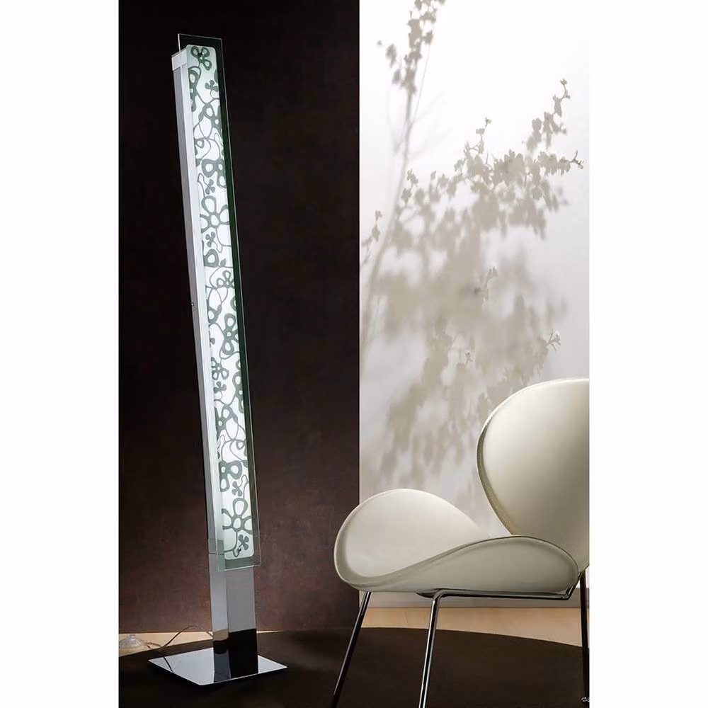 Netlighting Euphoria Floor Lamp in Chrome and Silver with White Glass and 2 Lights – 2
