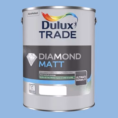 Dulux Trade Diamond Matt Water Based Paint in Blue Babe, 5 l