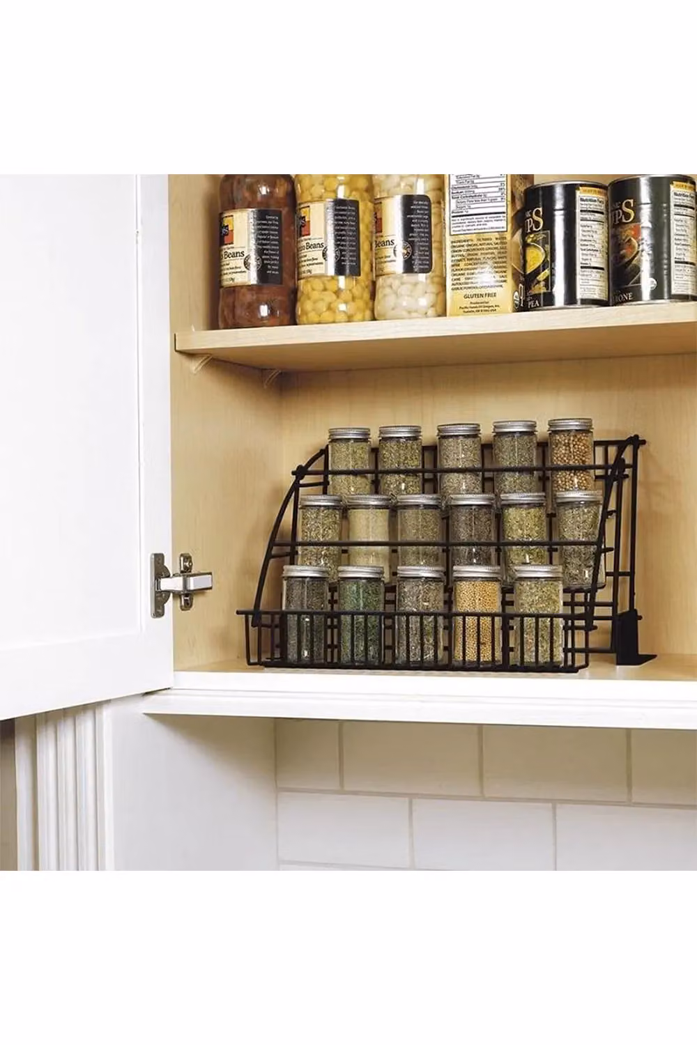 Living and Home 3 Tier Expandable Kitchen Pull Down Spice Rack Storage Shelf, Black – 2