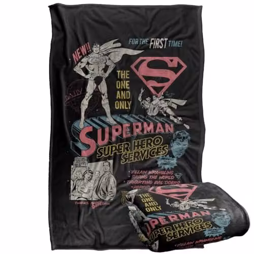 Warner Bros. Superman Superhero Silky Touch Super Soft Fleece Throw Blanket, Multicolour, W: 91 cm, D: 147 cm – 1