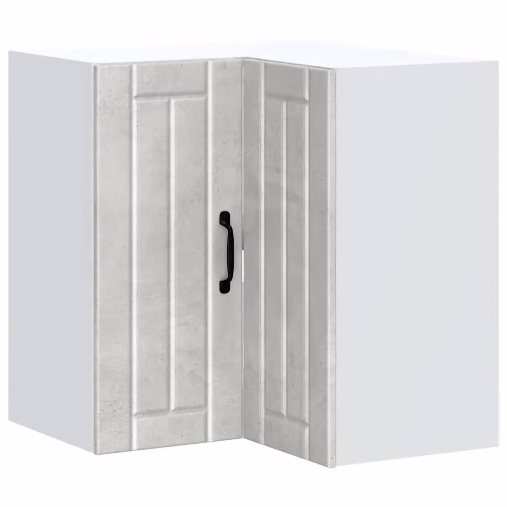 Berkfield Home Lucca Modern Wall Mounted Kitchen Corner Cabinet in Concrete Grey Matt MDF
