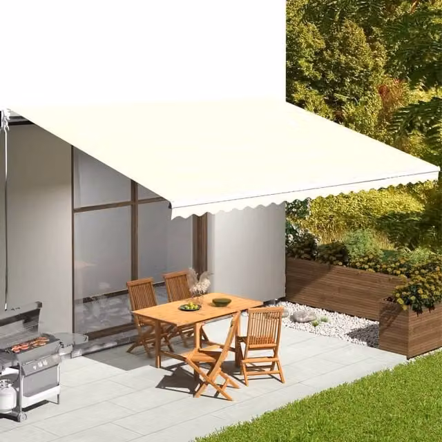 Berkfield Home Replacement Awning Fabric in Beige, Polyester, W/D/H: 6 x 3.5 m – 1