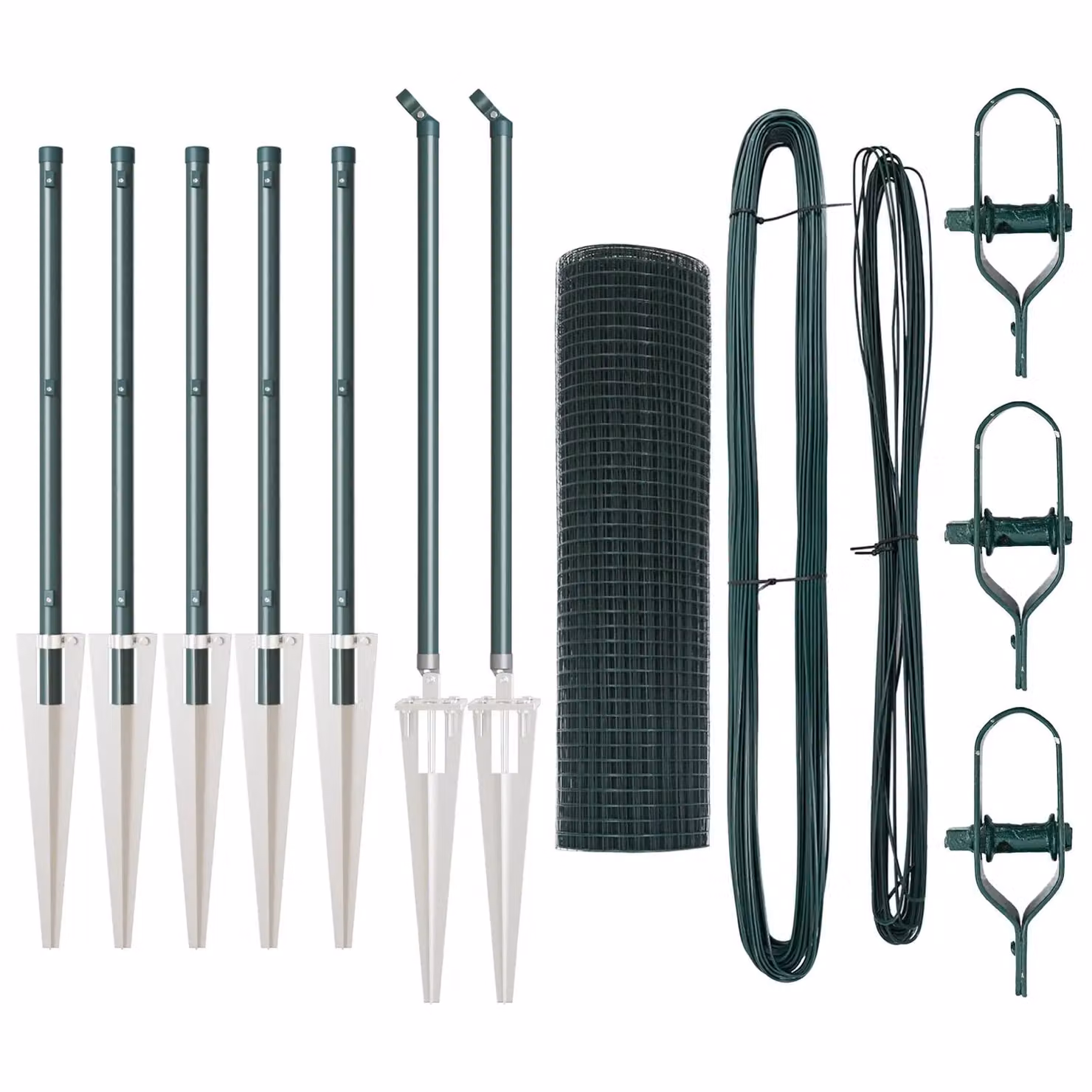 Berkfield Home Green Steel Welded Wire Fence with 7 Spike Posts, W: 0.4 m, L: 10 m – 2