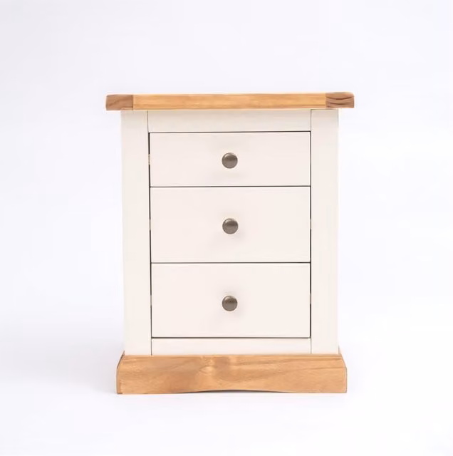 Cabinet Bits Trevi 3 Drawer Bedside Cabinet in White