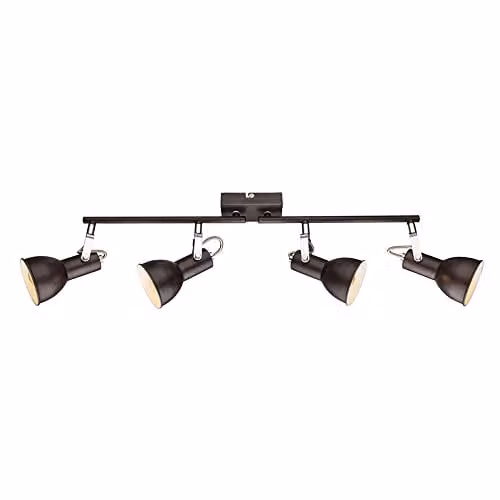 Globo Lighting Fargo Brown Metal Ceiling Spotlight Bar with 4x E14 Sockets – 1