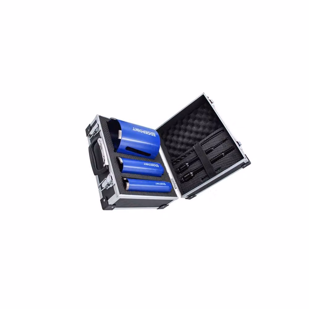 EdgePoint 7-Piece Diamond Dry Core Hole Saw Drill Kit with 38mm, 52mm and 117mm Bits in Blue – 2