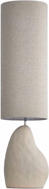 First Choice Lighting Pebble Beige Ceramic Floor Lamp with Fabric Shade, Height: 122 cm – 1