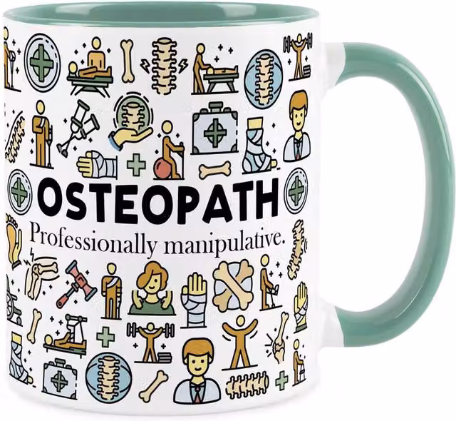 Purely Home Novelty Osteopath Ceramic Mug in Turquoise