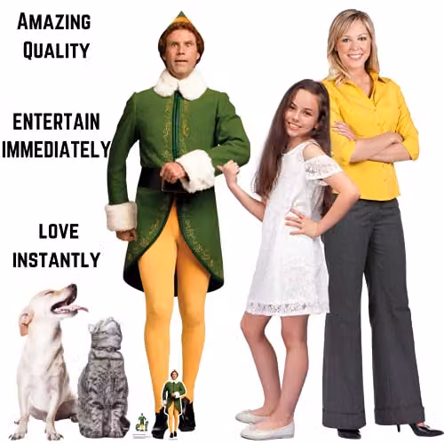 Star Cutouts SC1688 Buddy the Elf Marching Cardboard Cutout Multicolour Festive Party Decoration – 4