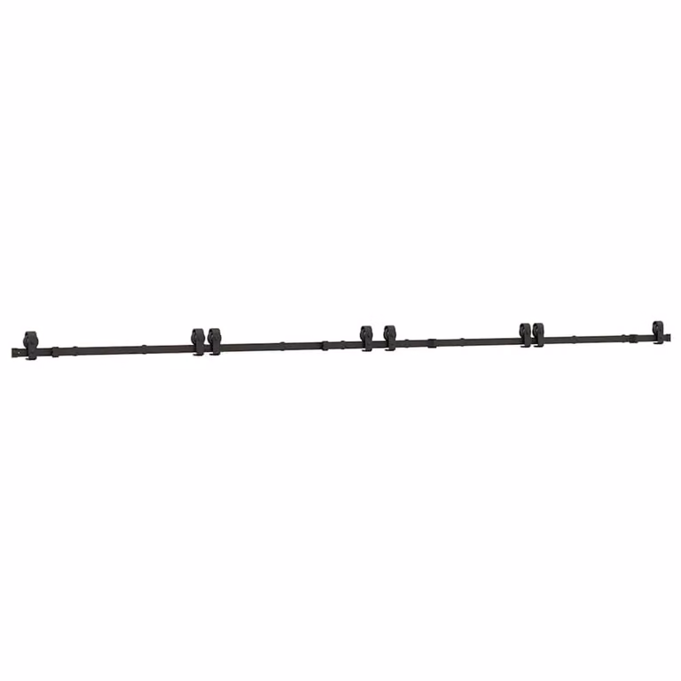 Berkfield Home Sliding Door Hardware Kit, Black Steel, 400 cm
