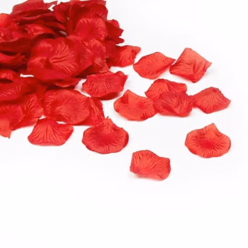 Shatchi Red Silk Rose Petal Confetti for Wedding, Anniversary and Mother's Day Table Decorations, 1200 Pieces – 2