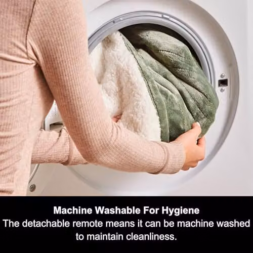 Morphy Richards EverCosy Large Fleece Electric Heated Throw, Green, W/D/H: 200 x 180 cm – 12