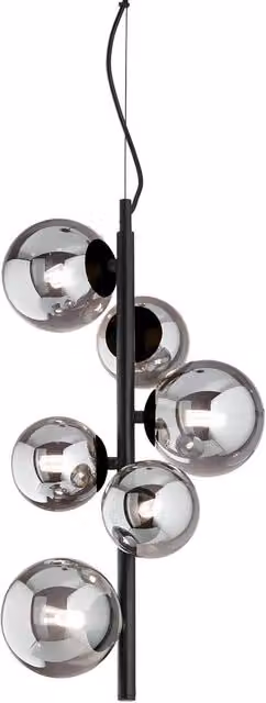 Ideal Lux Perlage 6 Light Globe Pendant Ceiling Light in Black and Copper